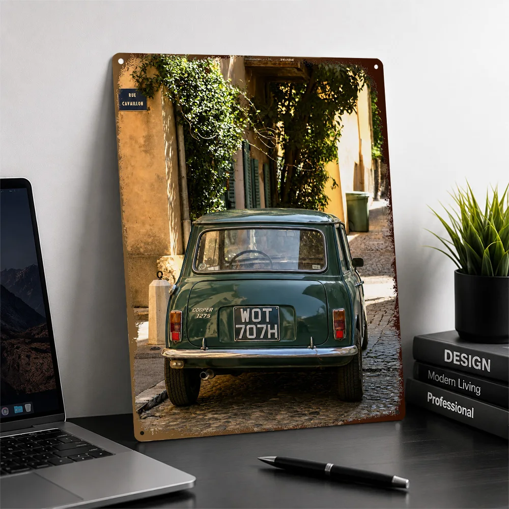 United Kingdom Cooper 1275 Green Classic Car Aluminum Poster Personalized Metal Sign Collector Style Wall Art Ideal For Lounge