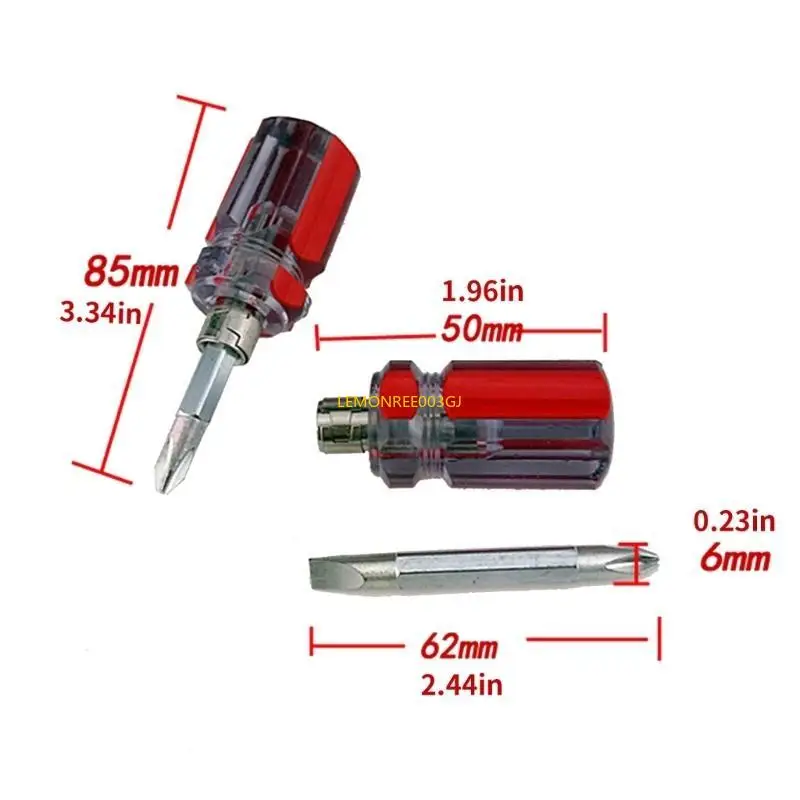M4YC 2PCS Компактные многофункциональные двойные плоские и скрещивают головки мини -отвертки для дома и профессиональных
