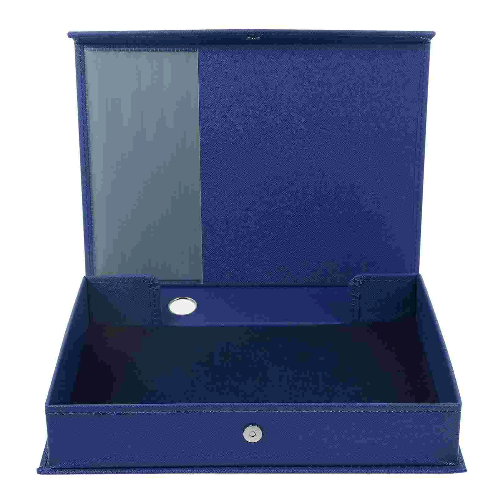 Органайзер для файлов формата А4, обычный бухгалтерский ваучер, контрактная коробка для документов, бизнес-офисный стол для хранения (синий), папка для столов