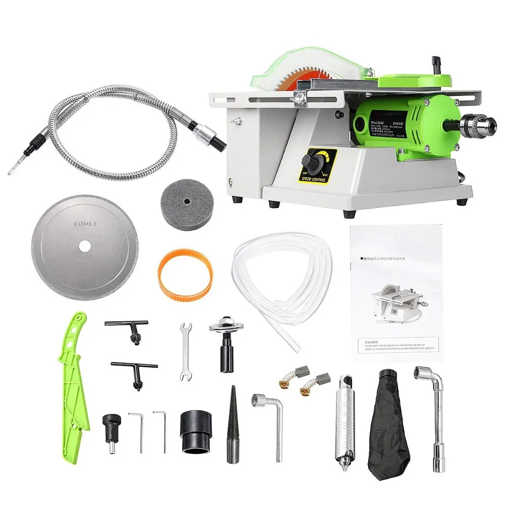 Imagem -06 - Multifuncional Serra de Mesa Jóias Pedra Polimento Bancada Torno Polisher Máquina de Perfuração 1380w 220v