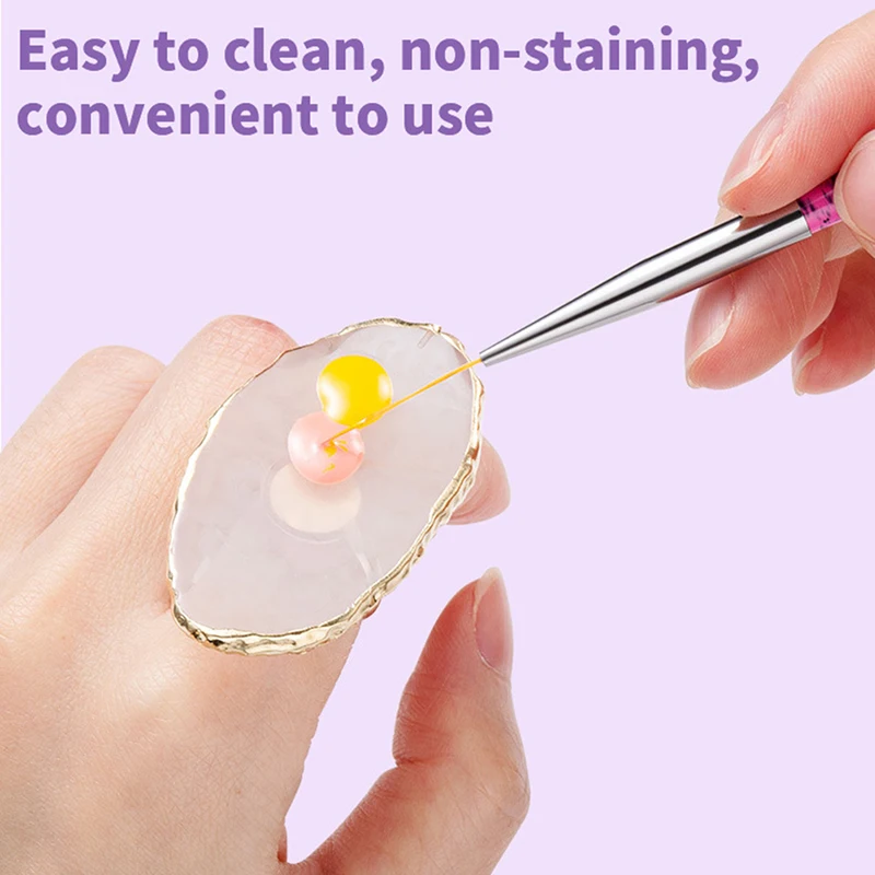 1pc Harz Stein Nail Art Palette Fingerring falsche Nägel Tipps Zeichnung Farbmischung Display DIY Maniküre Politur Gel Werkzeug