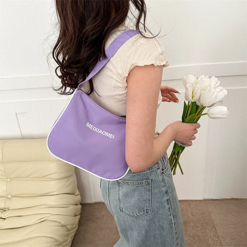 Simple Versatile Armpit Bags Designer Shoulder Bags For Women Fashion Solid Color Female Small Hobo Bag Oxford Handbag Purses