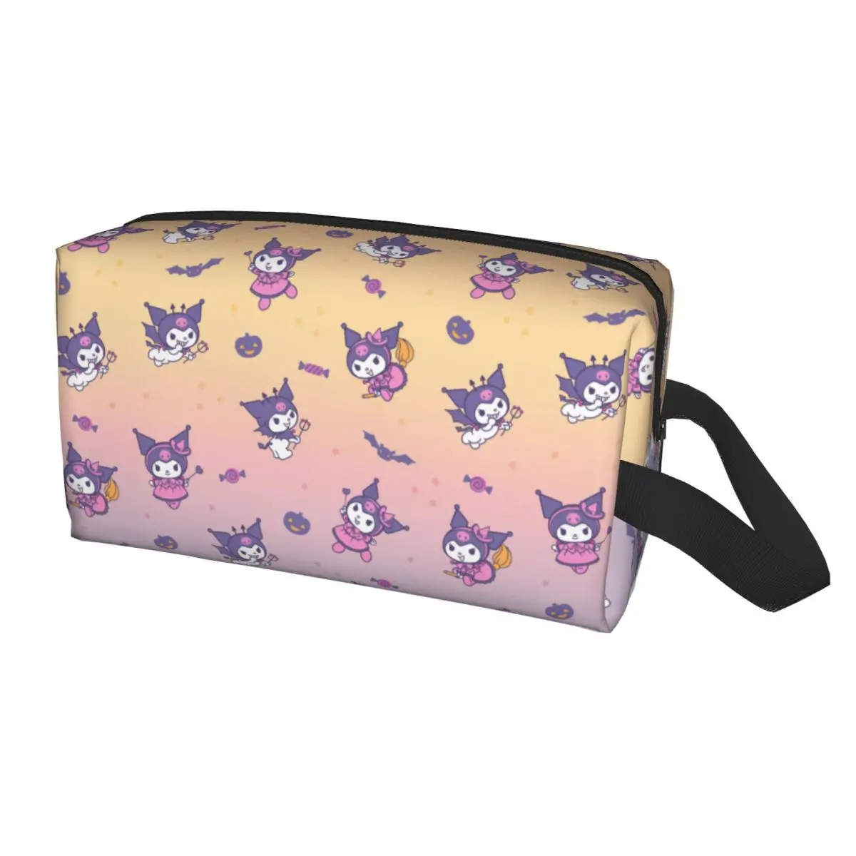 Custom Cartoon Kuromi Skull Travel Cosmetic Bag for Women Rabbit Anime Toiletry Makeup Organizer Lady Beauty Storage Dopp Kit