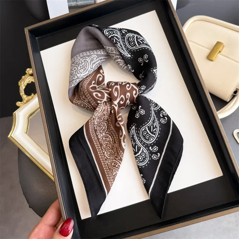 

Luxury Cashew Print Square Scarf For Women Cotton Velvet Neck Scarf Shawl Warp Elegant Neckerchief Bandanas Ladies Hijab