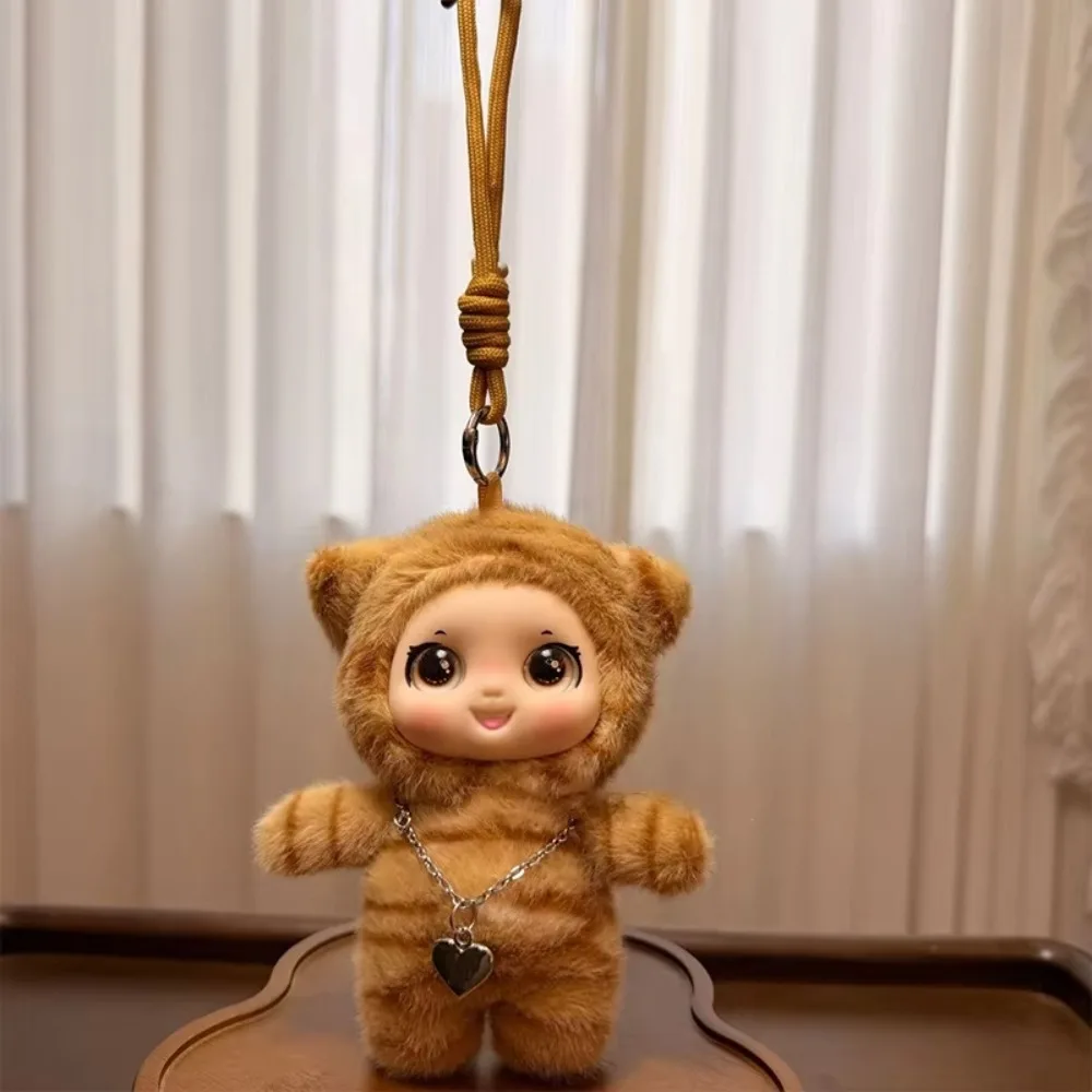Bag Charm Vinyl Face Plush Doll Hangings Decoration Keychain Leopard Stuffed Pendant Big Eyes 15cm Vinyl Doll Toy