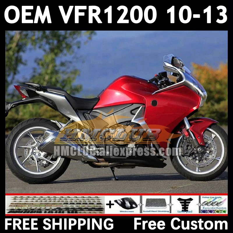 Injection For HONDA VFR1200 VFR 1200 RR CC 87No.40 VFR-1200 10 11 12 13 VFR1200RR factory red 2010 2011 2012 2013 OEM Fairings