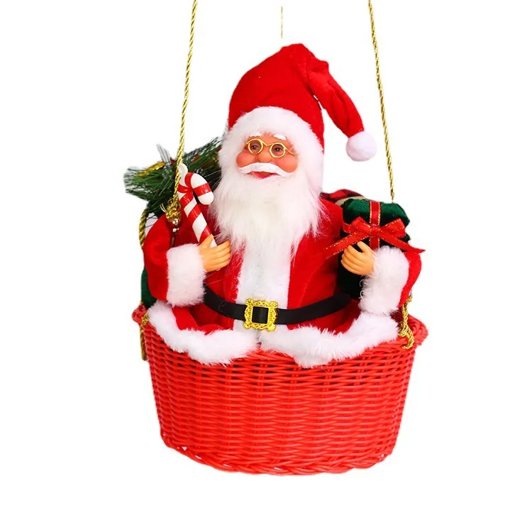 Empty Hot Air Balloon Santa Claus Christmas Decoration Supplies Christmas Scene Arrangement Red Santa Claus Pendant