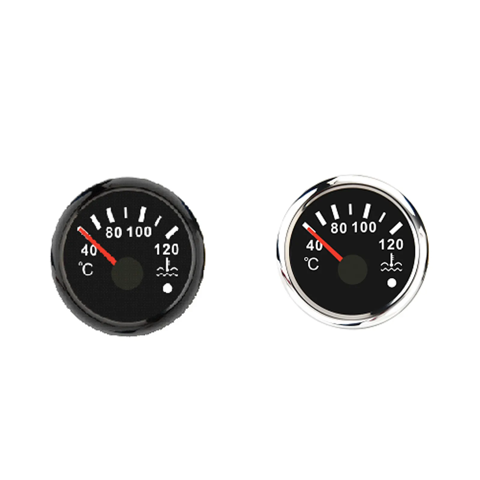 

40~120℃ 52mm Water Temperature Gauge with Flash Alarm Waterproof Red Light Water Temp Meter for Car Boat 12V 24V