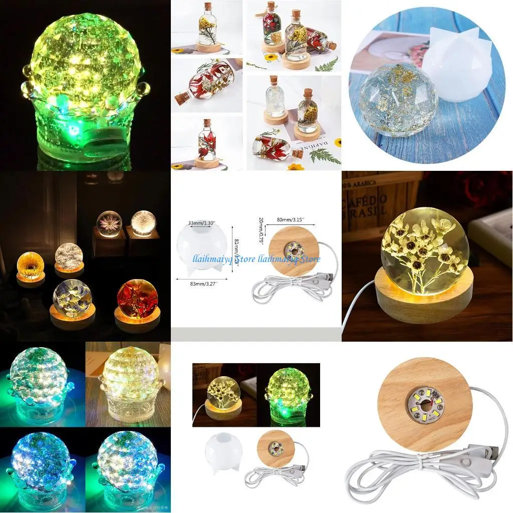 

573B Car Ornaments UV Crystal Epoxy Mold Round Ball Decoration Silicone Mould
