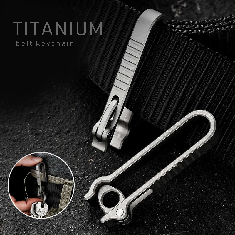 Porte-clés de ceinture en alliage de titane pour hommes, haute qualité, porte-clés de voiture, activité de printemps EDC