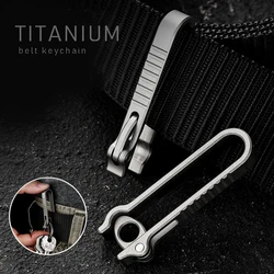 Titanium Alloy Belt Keychain Men's High Quality Waist Hanging Car Key Chain Key Ring EDC Spring Activity Hanging Buckle