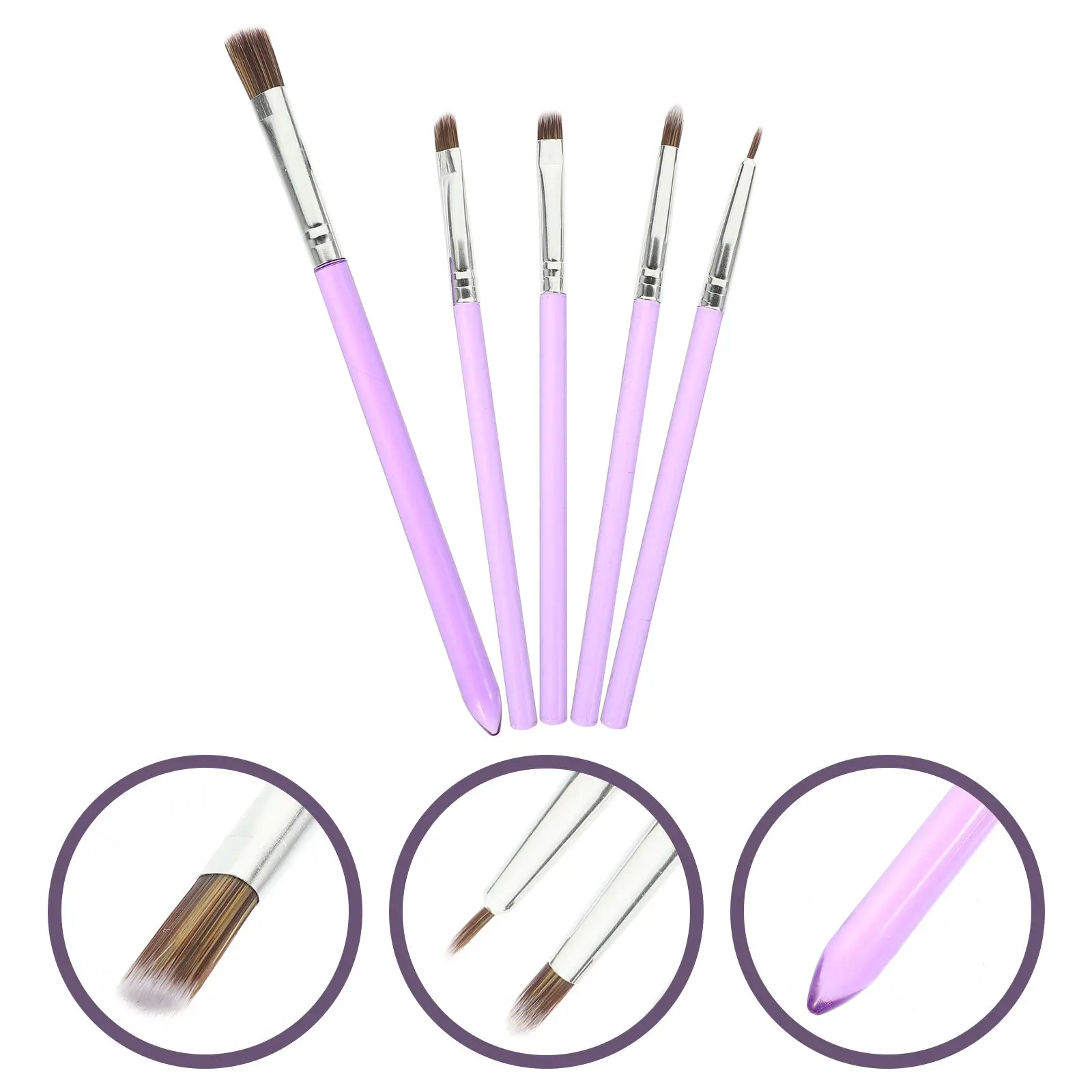 5Pcs Plastic Nylon Cake Decorating Brushes Kit Easy-to-Use Dessert Painting Tools for Fondant Cake Decorating Cookie Baking DIY
