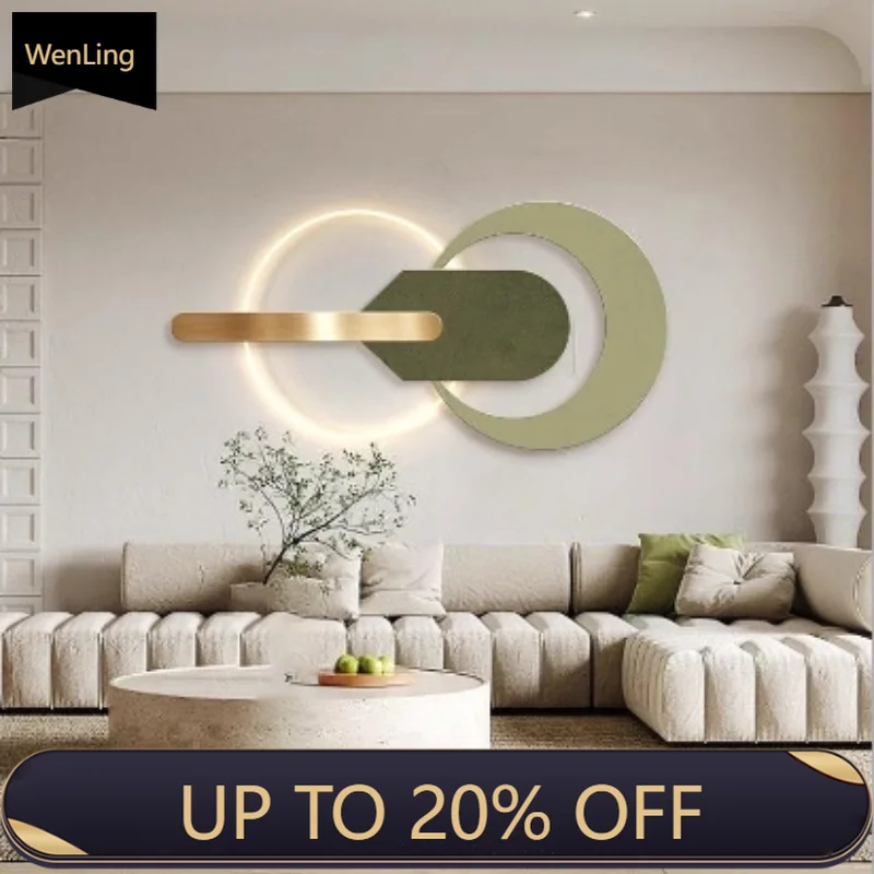 Minimalist Living Room Sofa Background Wall Hanging Picture Advanced Sense LED Light Luxury Modern