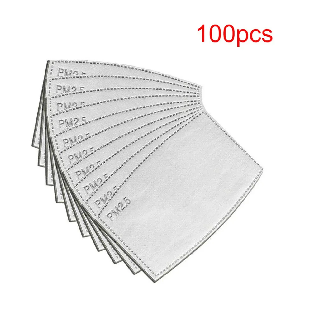 100Pcs  Activated Carbon Filter Face Mask Breathing Insert Protective Mouth