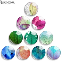 10mm 12mm 20mm 25mm 30mm 40mm 773 Leaves Mix Round Glass Cabochon Jewelry Finding 18mm Snap Button Charm Bracelet