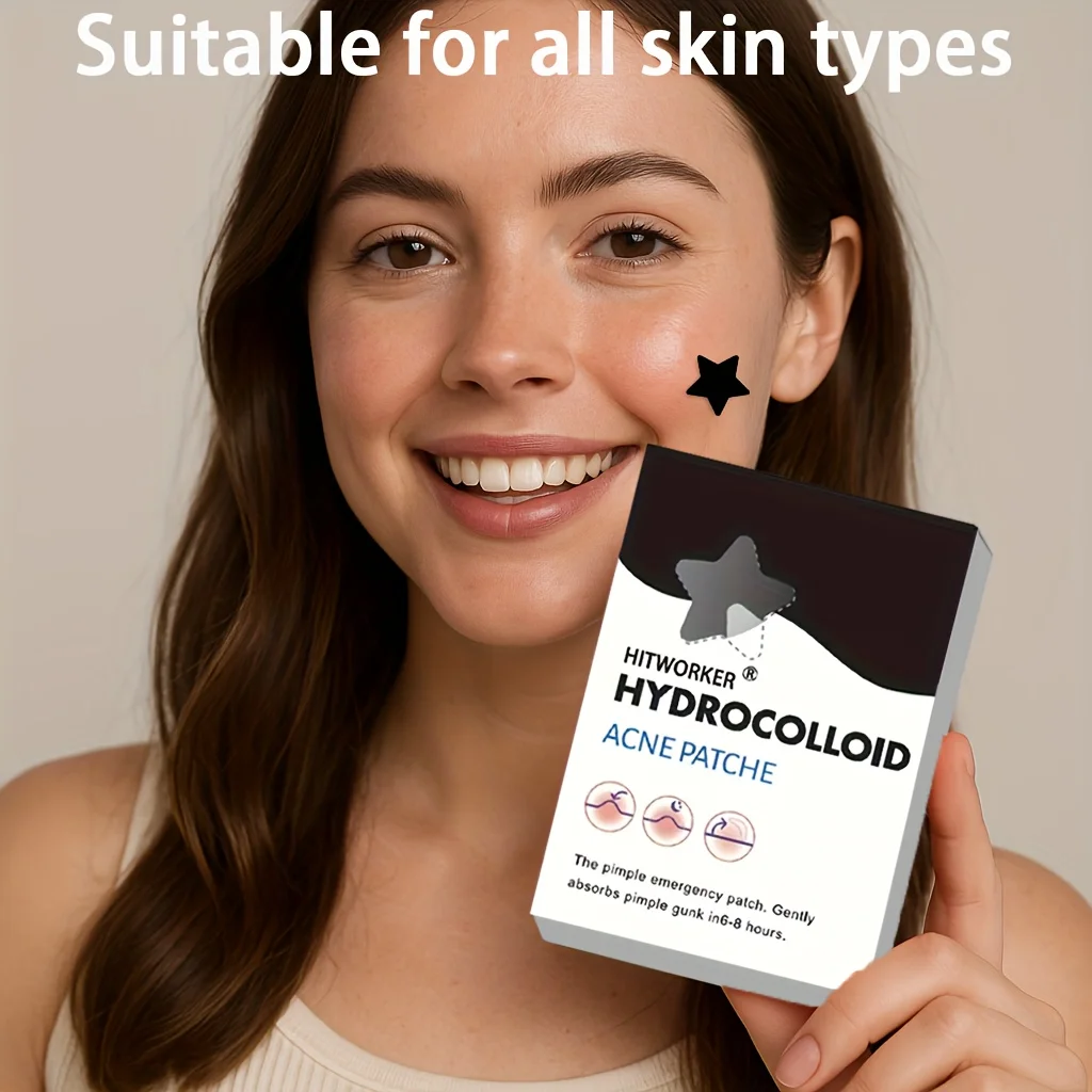 400 Black Star Acne Patches | Dark Star-Shaped Decorative Design, Waterproof and Breathable | Hydrocolloid Absorbs Acne Secretio