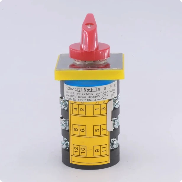 HZ5B-10/3 B005 Self-Reset Universal Changeover Combination Switch, 3-Phase Motor Forward Reverse Rotation Control Switch for