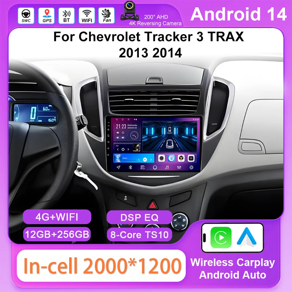 

Car Android For Chevrolet Tracker 3 TRAX 2013 2014 Auto Radio Stereo Multimidia Player GPS Navigation wireless Carplay 2DIN DVD