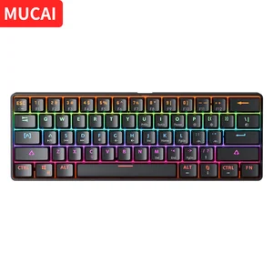 MUCAI MK61 Keyboard Mekanis Esports Gaming USB 61 Kunci Sumbu Merah Kabel Dapat Dilepas Lampu Latar RGB Hot Swap 10 pemrograman keyboard penjualan terbaik - №