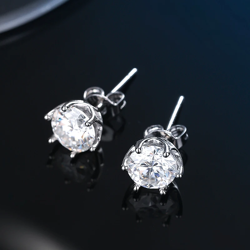 Wunderschöne 0,5-2 Karat D-Farbene Moissanit 925 Sterling Silber Damen-Ohrstecker Top Funkelnder Hochzeitsschmuck – Detail 13