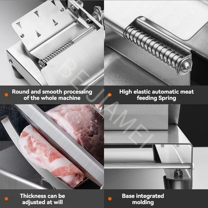 Stainless Steel Pork Belly Vegetable Slicer, Frozen Meat Slicer, Frozen Meat Processing And Cutting Machine, Household Small
