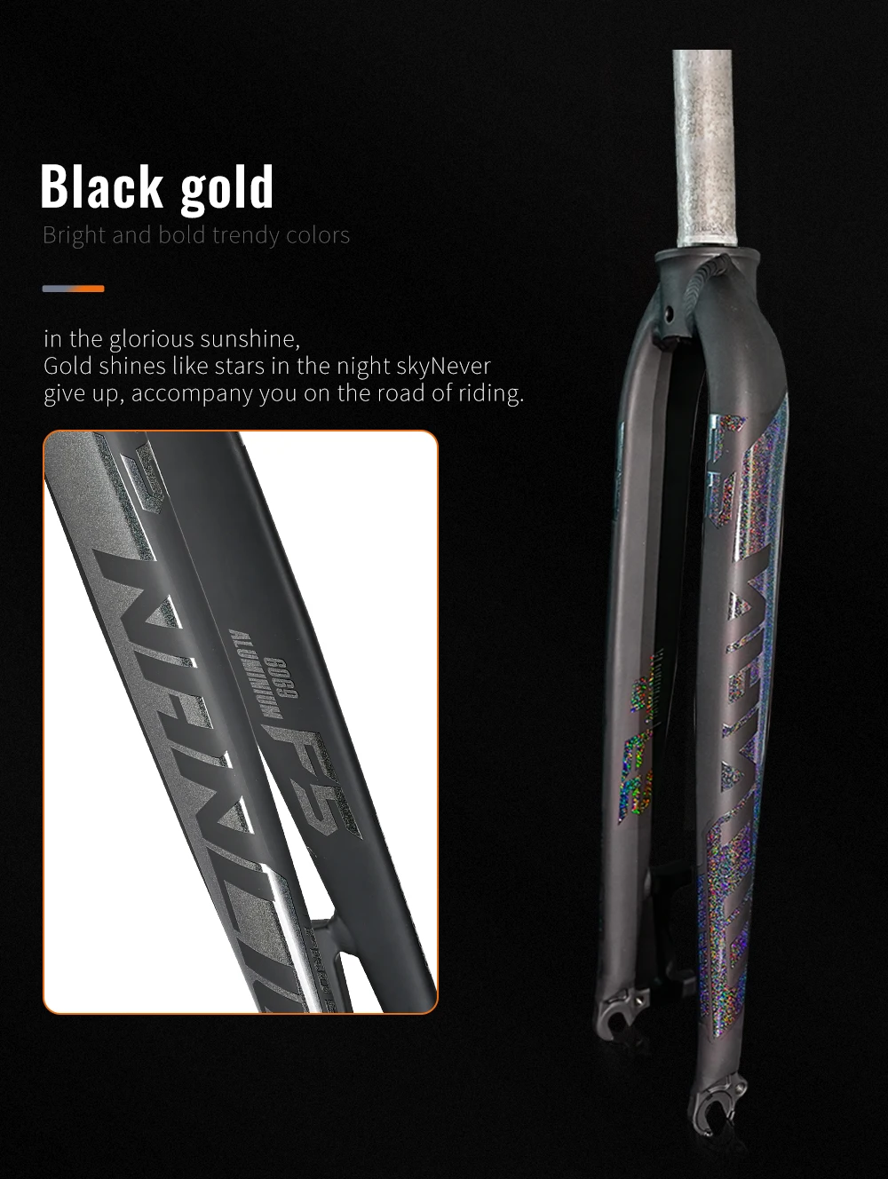 Nanlio F5 matte starre Gabel fit 1/26/27/29 Zoll Aluminium legierung Mountainbike Gabel gerades Rohr 28,6mm a-Säule MTB harte Gabel – Detail 12