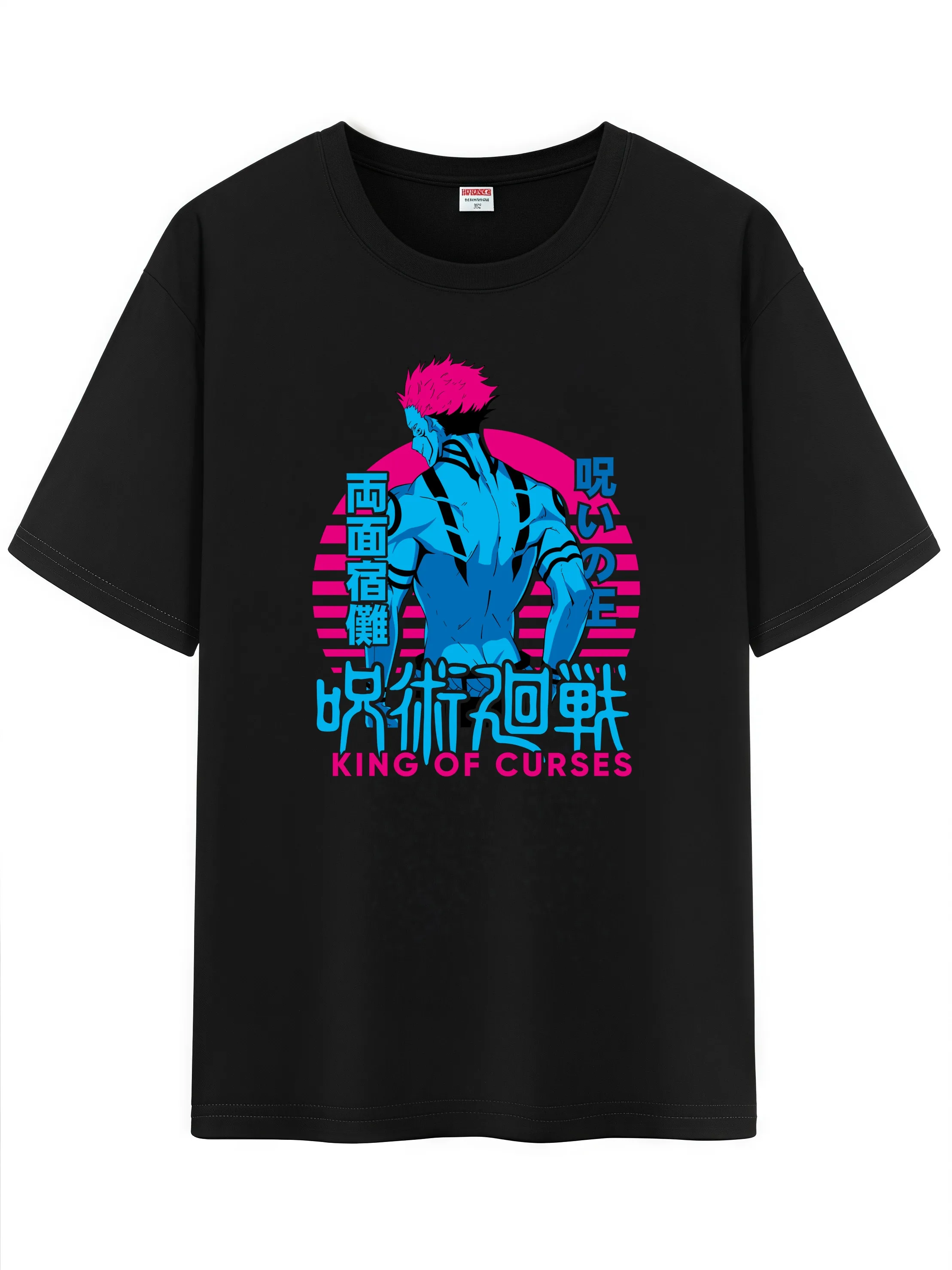 

Unisex Anime Character Pattern Cotton T-Shirt,JJK Jujutsu Kaisen Character Impression Short Sleeve Tee Shirt