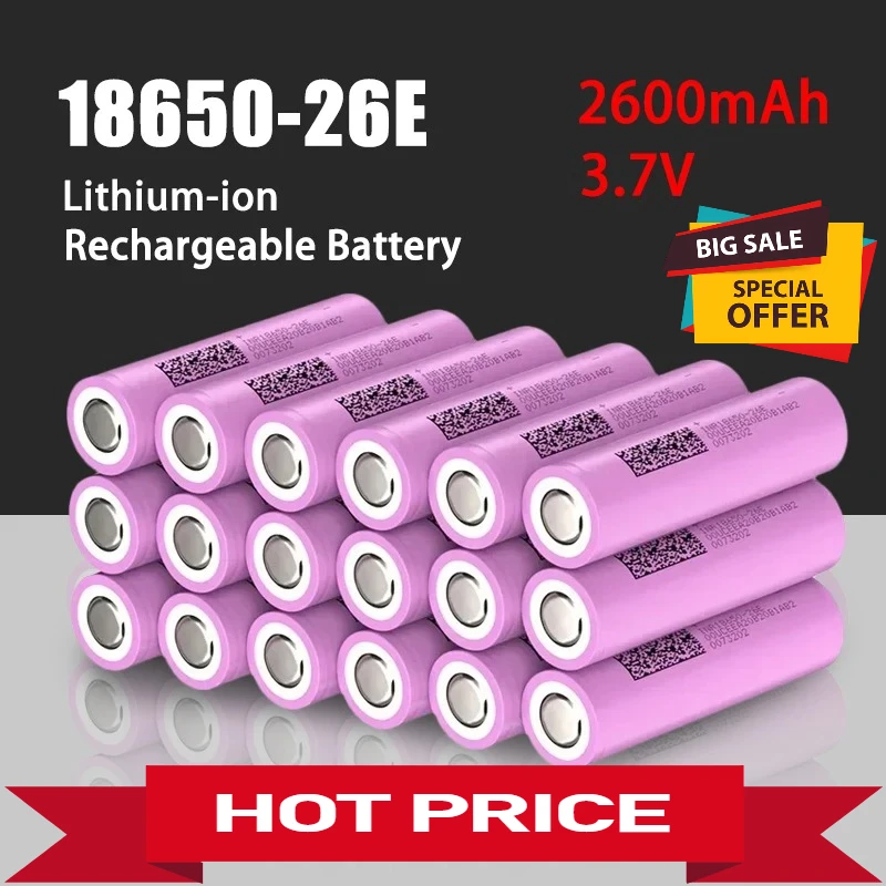 

Original lithium Battery 18650 3.7V 2.6Ah large capacity, 18650, suitable For flashlight/drone/power tool lithium Battery