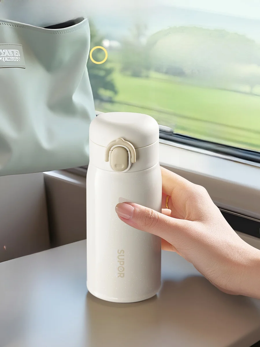 

Портативная бутылка для воды из нержавеющей стали SUPOR New 2026: Эстетичная карманная кружка для женщин, компактная чашка для чая