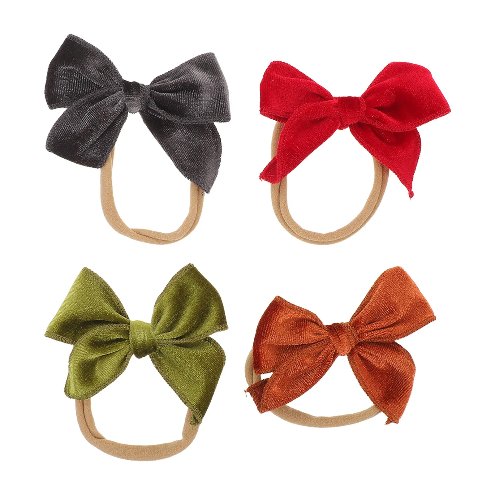 

4pcs Baby Headbands Soft Stretchy For Infant Infant Bows Headband Toddler Girls Daily Holiday Wear Newborn Hair Accessories