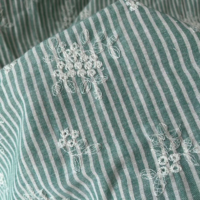 

Polyester-cotton Embroidery Fabric Striped Shirt Skirt Pillowcase Bag Hat DIY Fabric