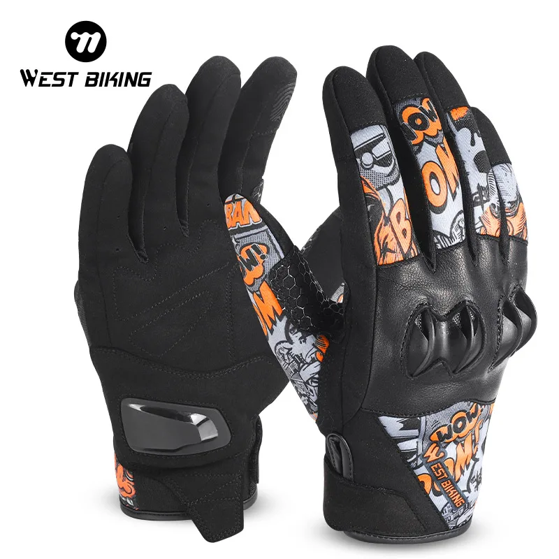 WEST BIKING Cycling Gloves Off-road Motorcycle Gloves Mountain BMX Breathable Sensitive Touch Screen Racing Warm Full Fingers