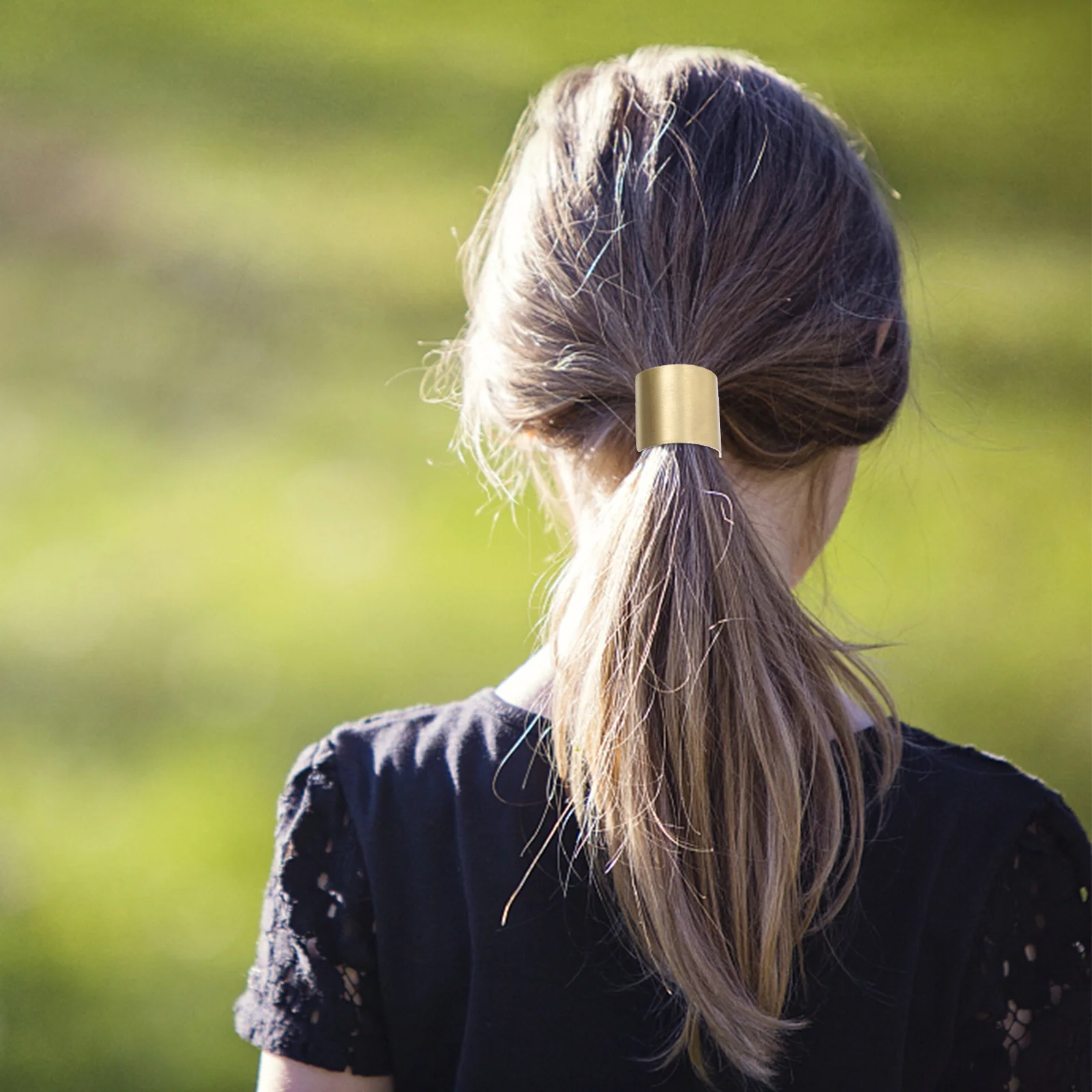 

4 Pcs Metal Ties Elastic Bands for Women Girls Hair Accessories Versatile Hair Rings Holders Suitable Daily Life Travel Exercise
