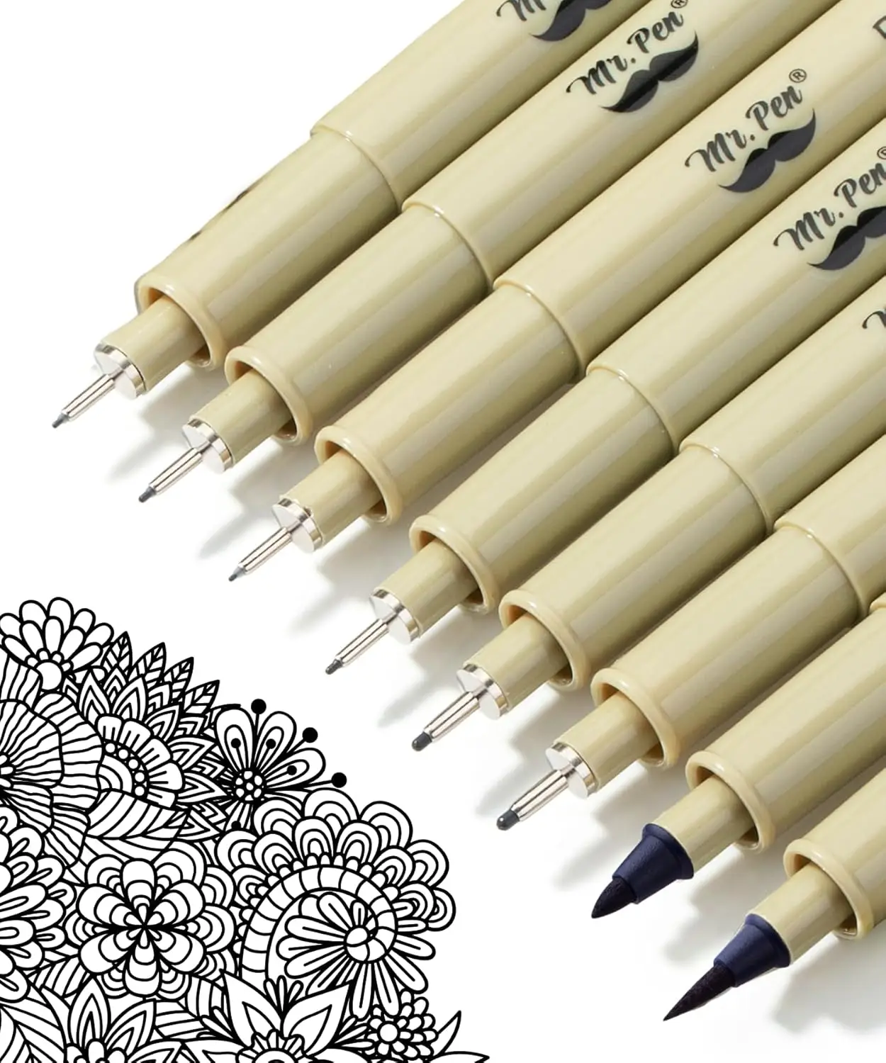 

8-Piece Technical Drawing Pen Set, Fine Point, Black, Waterproof, for Art, Sketching, Bible Journaling