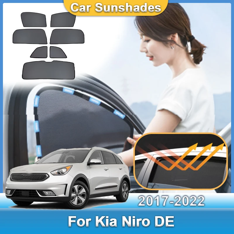 

Сетчатый козырек с УФ-блокировкой для Kia Niro DE, аксессуары 2017 2018 2019 2020 2021 2022, автомобильные солнцезащитные чехлы, солнцезащитная штора, автозапчасти