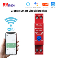 RMshebei Zigbee mcb tuya smart switch 1P 63A electric Circuit Breaker Timer Remote Control With Smart Home voice Alexa Google