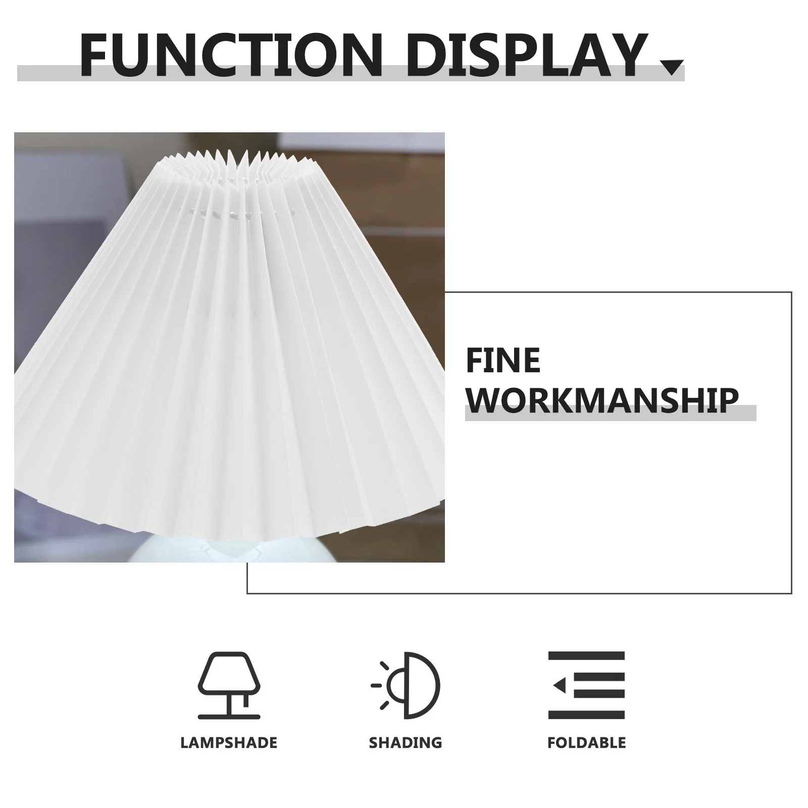 

1pc Cloth Lampshade Pleated Light Cover For Home Decor Durable Table Desk Wall Ceiling Shade Simple Chic Accessory