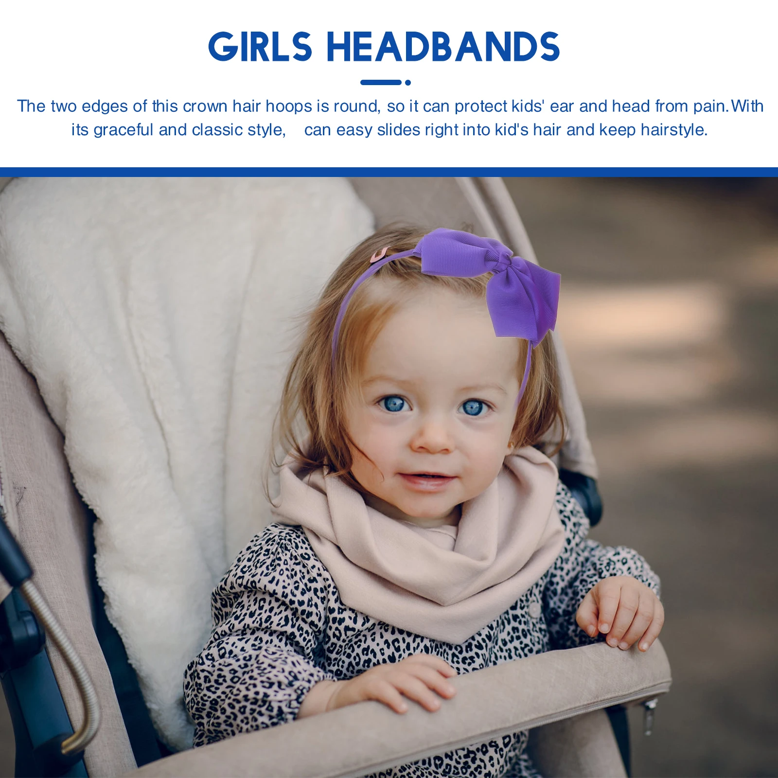

6pcs Bow Knot Headband Newborn Girls Hair Accessories Toddler Fabric Rings Birthday Party Photo Shooting Ear Friendly