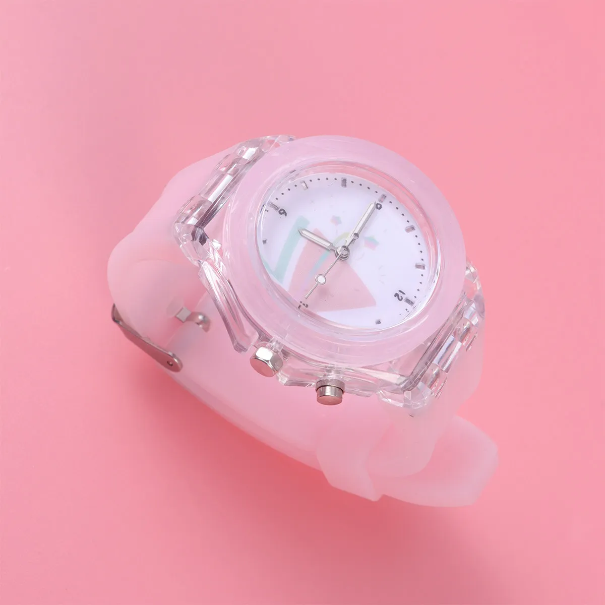 Luminous Cartoon Watch Pink Watermelon Creative Plastic Watch Glowing Candy Color Comfortable Wristband Shower