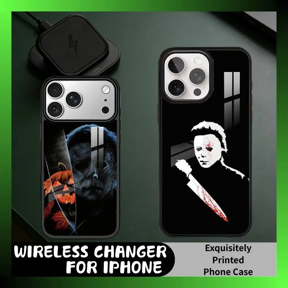 

Character Terrifying M-Michae Myers Phone Case For iPhone17,16,15,14,13 Plus,Pro Max Magnetic For Magsafe Wireless Charging