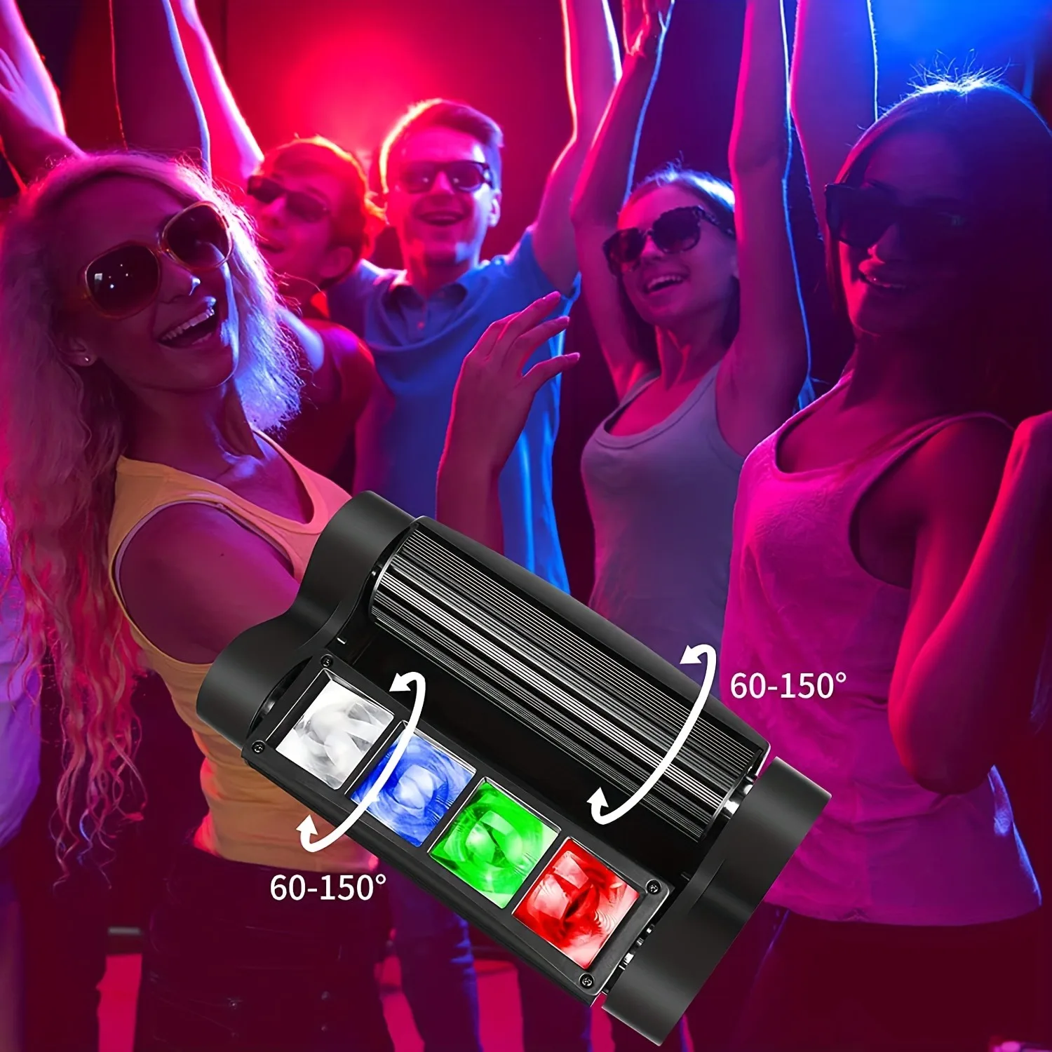8-Head Led Spider Moving Head Light for Stage Lighting, Dj Parties, Disco Lights, 8X3W Led Beam Moving Head Spider Light, Sound-Controlled and Dmx-512 Controlled, Suitable for Live Performances, Parties, Clubs, Bars, Carnivals, Wedding Events, and Easter Decorations