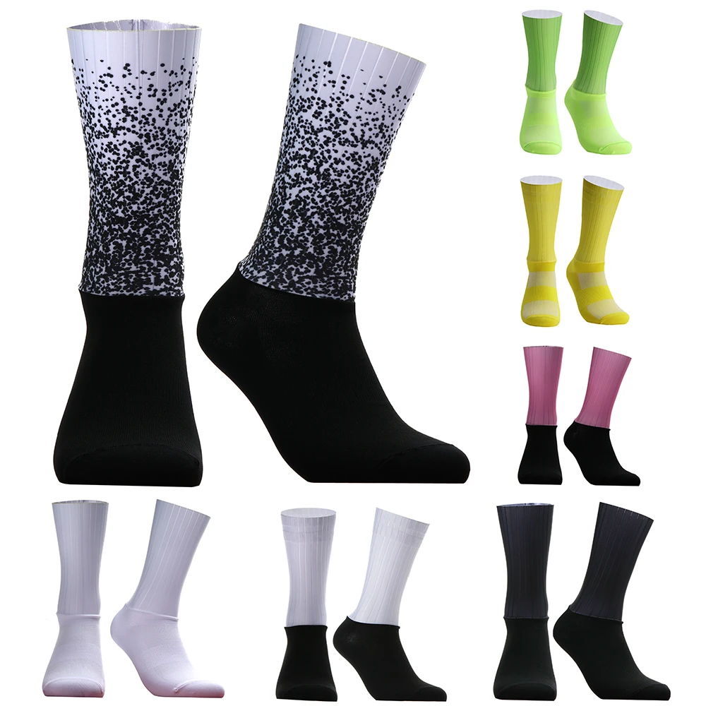 

Non-slip Racing Cycling New Silicone High Socks Bicycle Quality Professional Team Aero Socks Outdoor Running Sport Socks