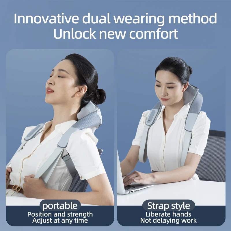 Source Factory Intelligent Shiatsu Smart Electric Tension Portable Pressure Point Pillow Neck Massager for Back Shoulder