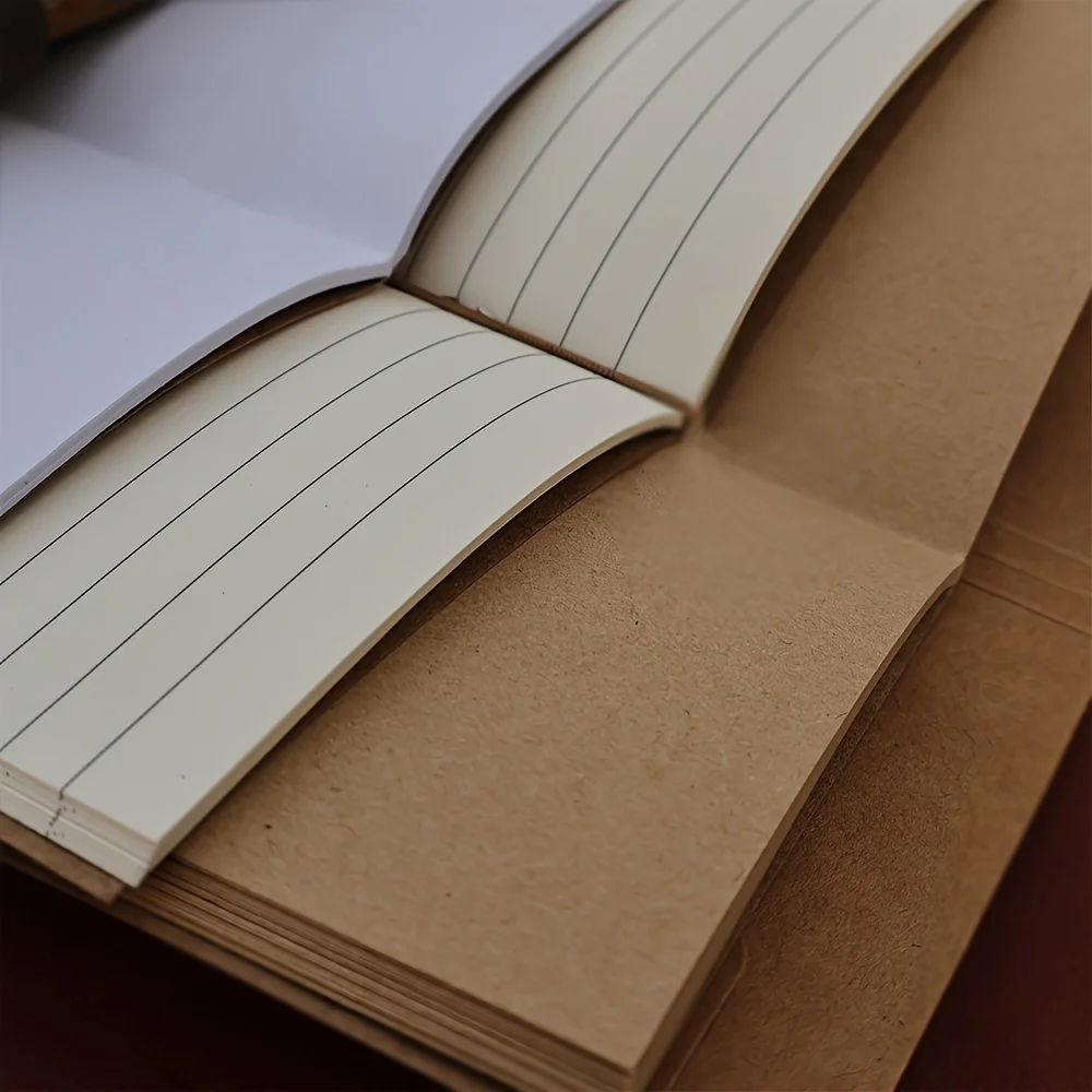 1 Stück handgefertigtes Notizbuch aus echtem Leder – Vintage-Skizzenbuch aus Rindsleder für Reisende und Künstler – Detail 6