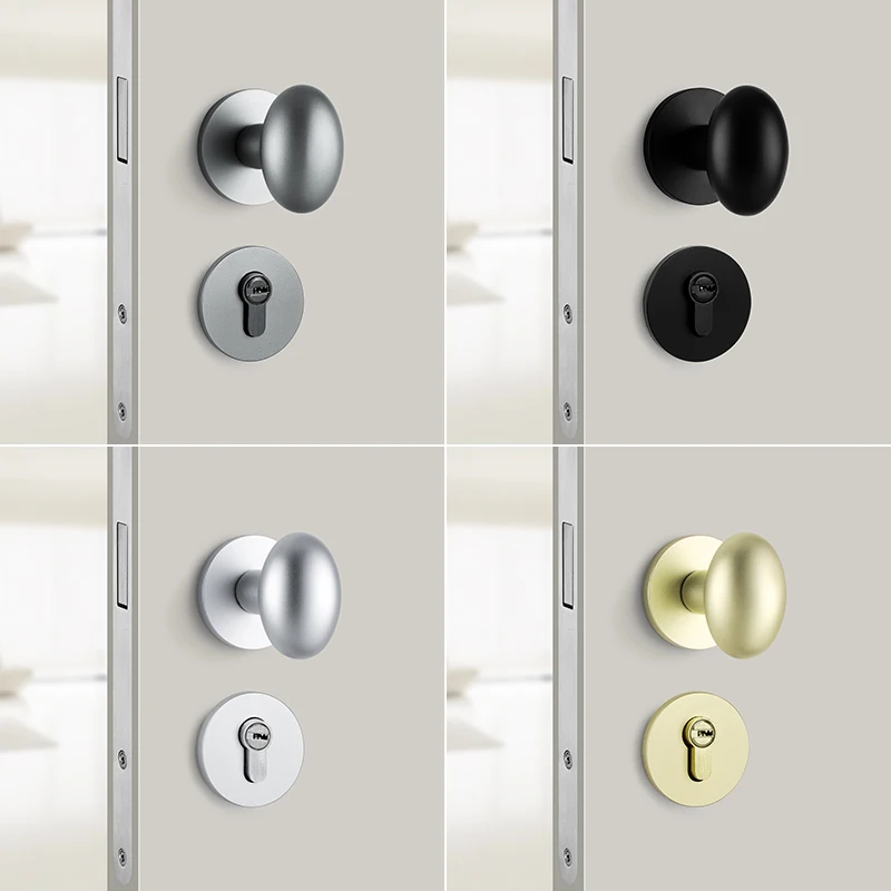 

Simple duck egg ball door lock indoor bedroom door lock mute magnetic lock door handle children