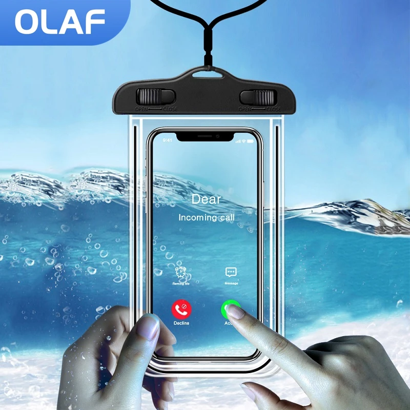 Olaf Universal Waterproof Phone Case For iPhone 13 12 Xiaomi Huawei Samsung Mobile Phone Transparent Underwater Swimming Dry Bag