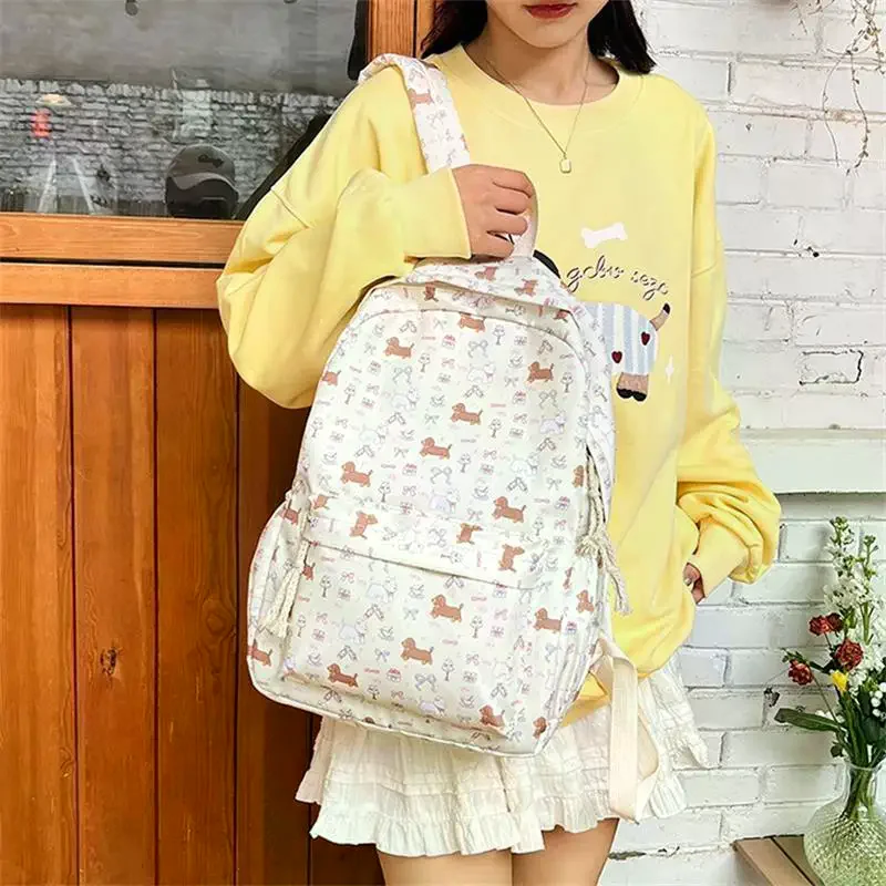 حقيبة ظهر لطيفة مطبوعة على شكل جرو دشهند على طراز الكلية حقيبة مدرسية للطلاب حقيبة سفر محمولة ذات سعة كبيرة حقيبة بناتي هدية عيد ميلاد #5