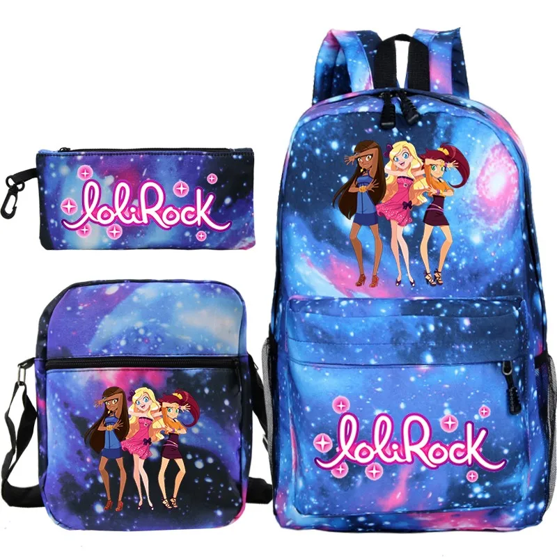 

3 Pcs Set LoliRock School Backpacks Boys Girls Back To School Gift Mochila Students Anime School Bag Teens Casual Daily Backpack