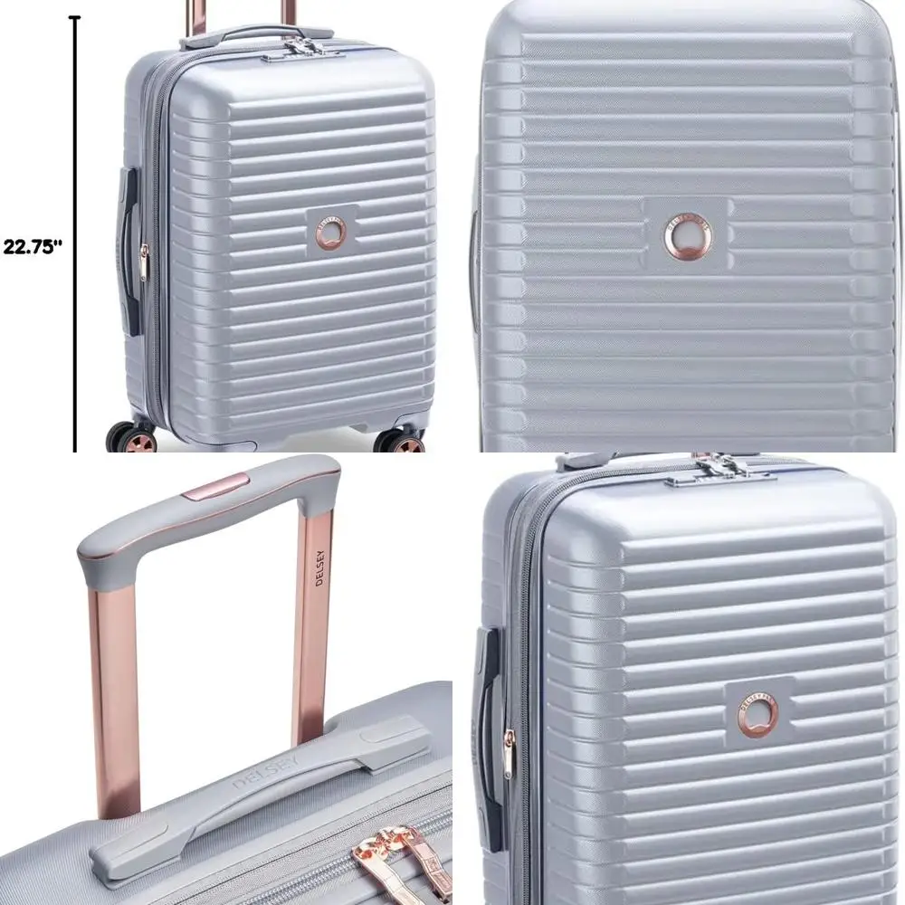 

Платиновый чемодан Delsey Paris Cruise 3.0 20, расширяемый ручной кладь со спиннером и твердой поверхностью