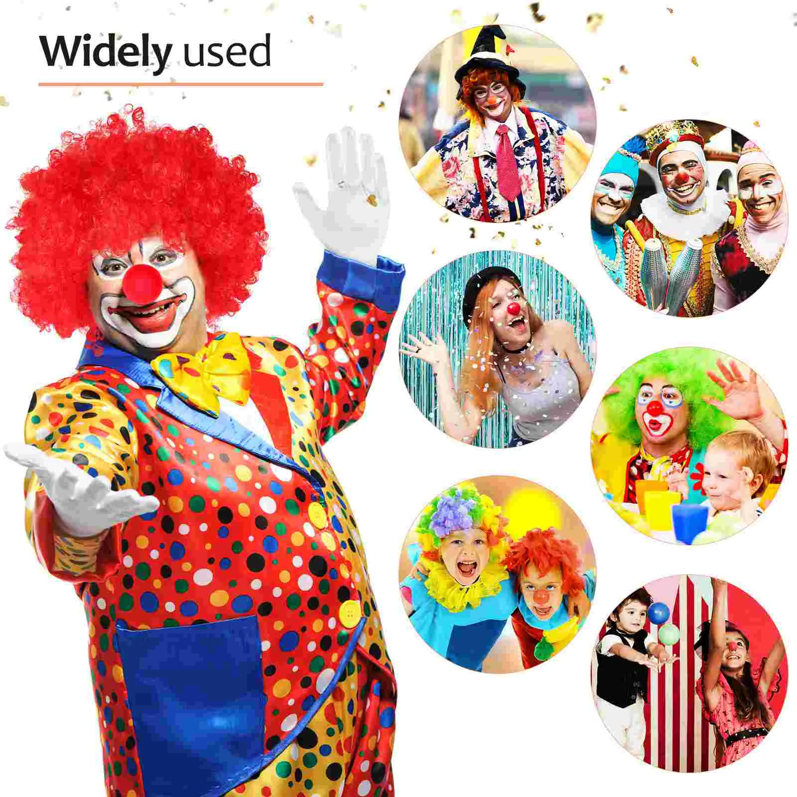 1 Set Clown Cosplay Props Gloves Clown Nose Performance Dress-up Accessories for Party Carnival Stage